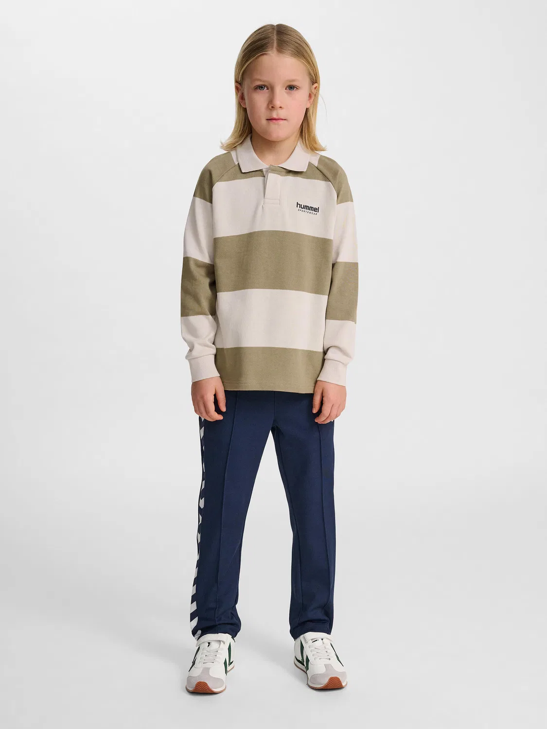 Детское поло с длинным рукавом Hmljr Loose Striped Polo L/S Hummel, Braun — фото 4