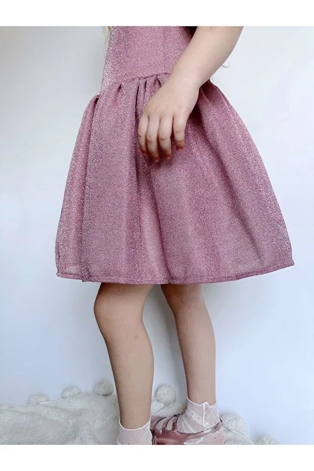 Детское платье для девочек с блестками Linola Baby Kids, Pink — фото 2