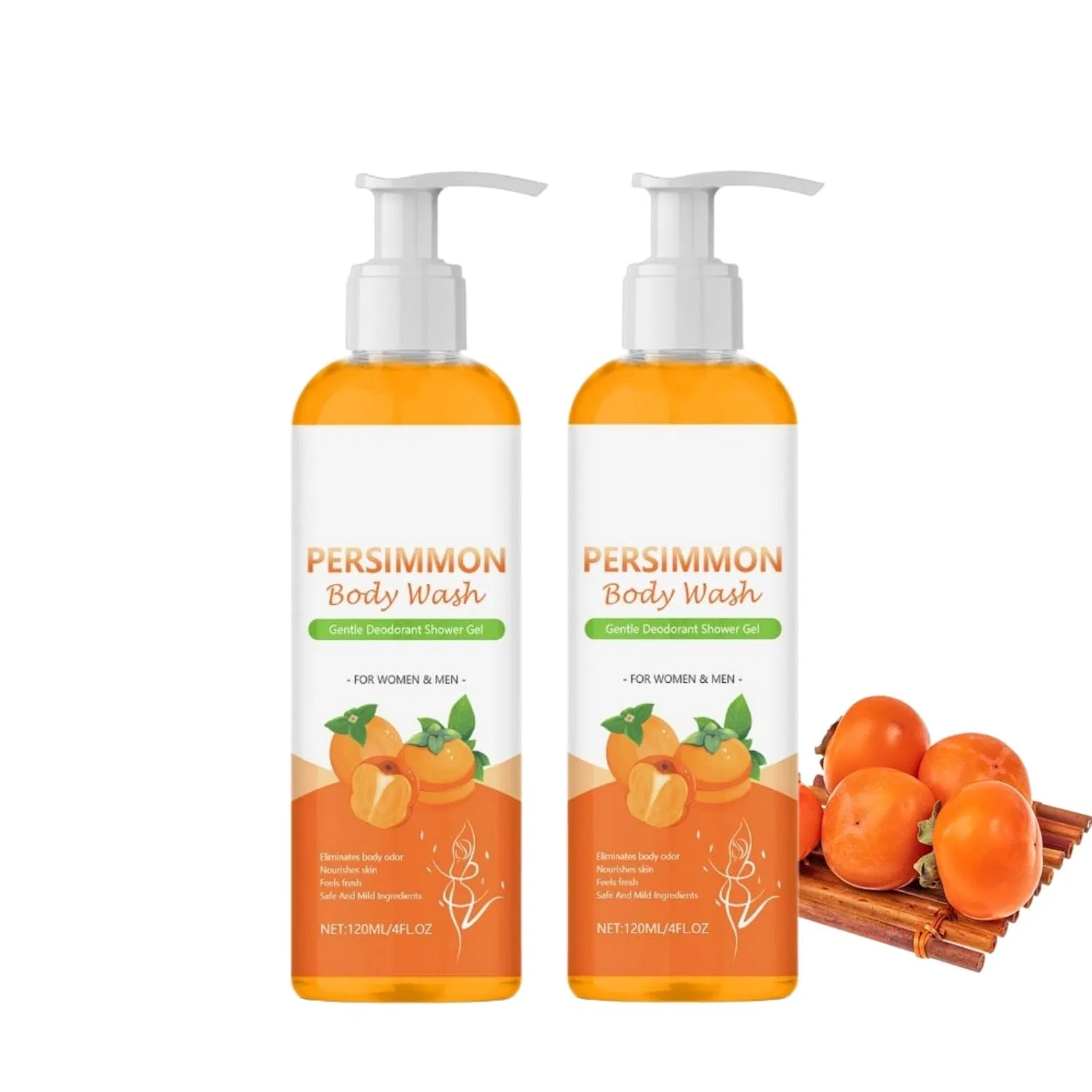 Гель для душа Persimmon Body Wash Тщательное очищение, Увлажнение, RadiantRe, 2 шт. по 120 мл