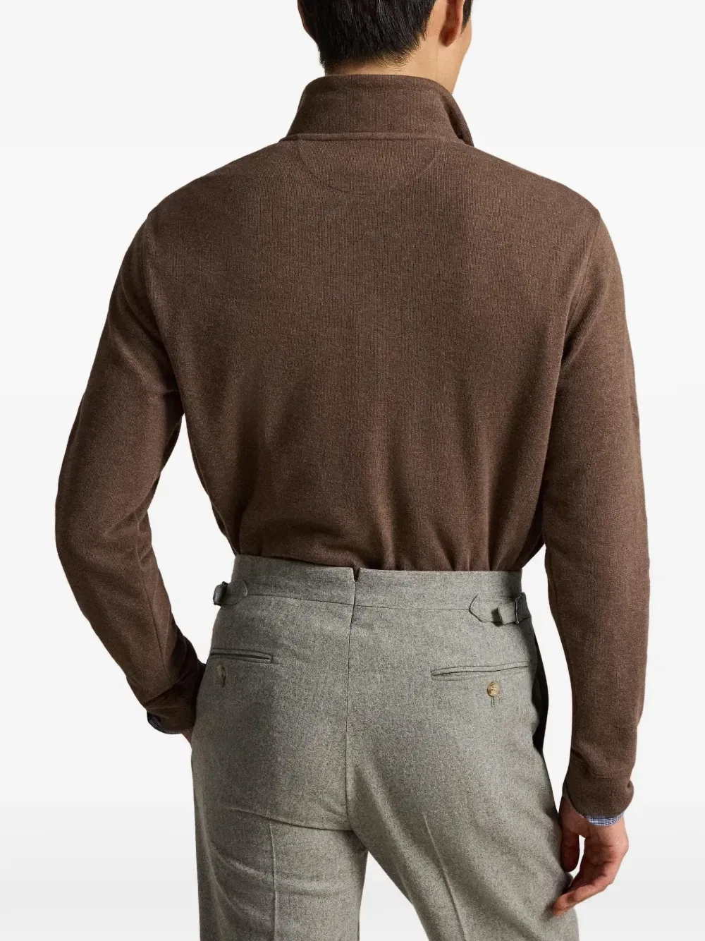 Свитер Estate-Rib на молнии Polo Ralph Lauren, коричневый — фото 4