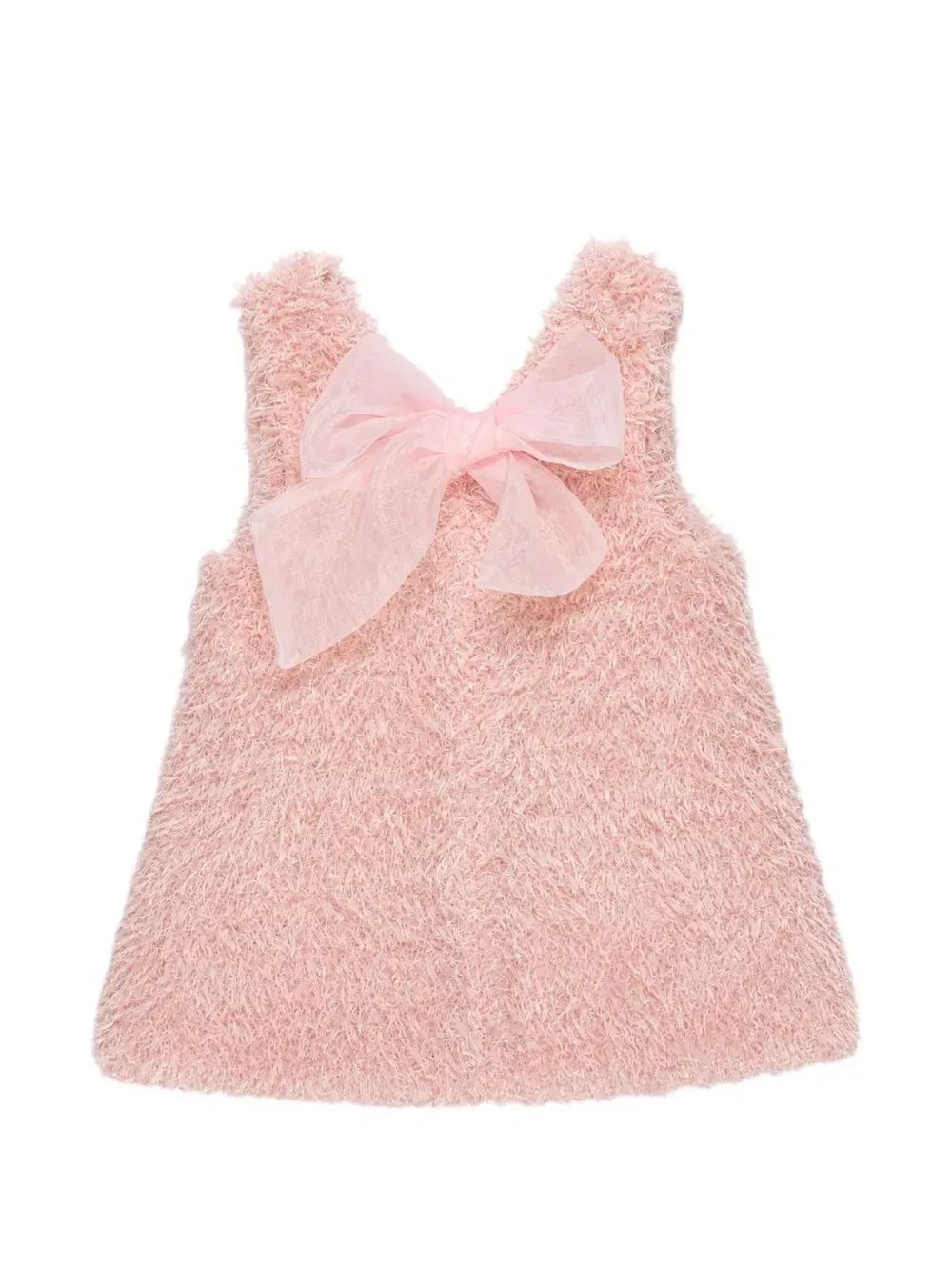 Платье из искусственного меха с бантом Miss Grant Kids, розовый