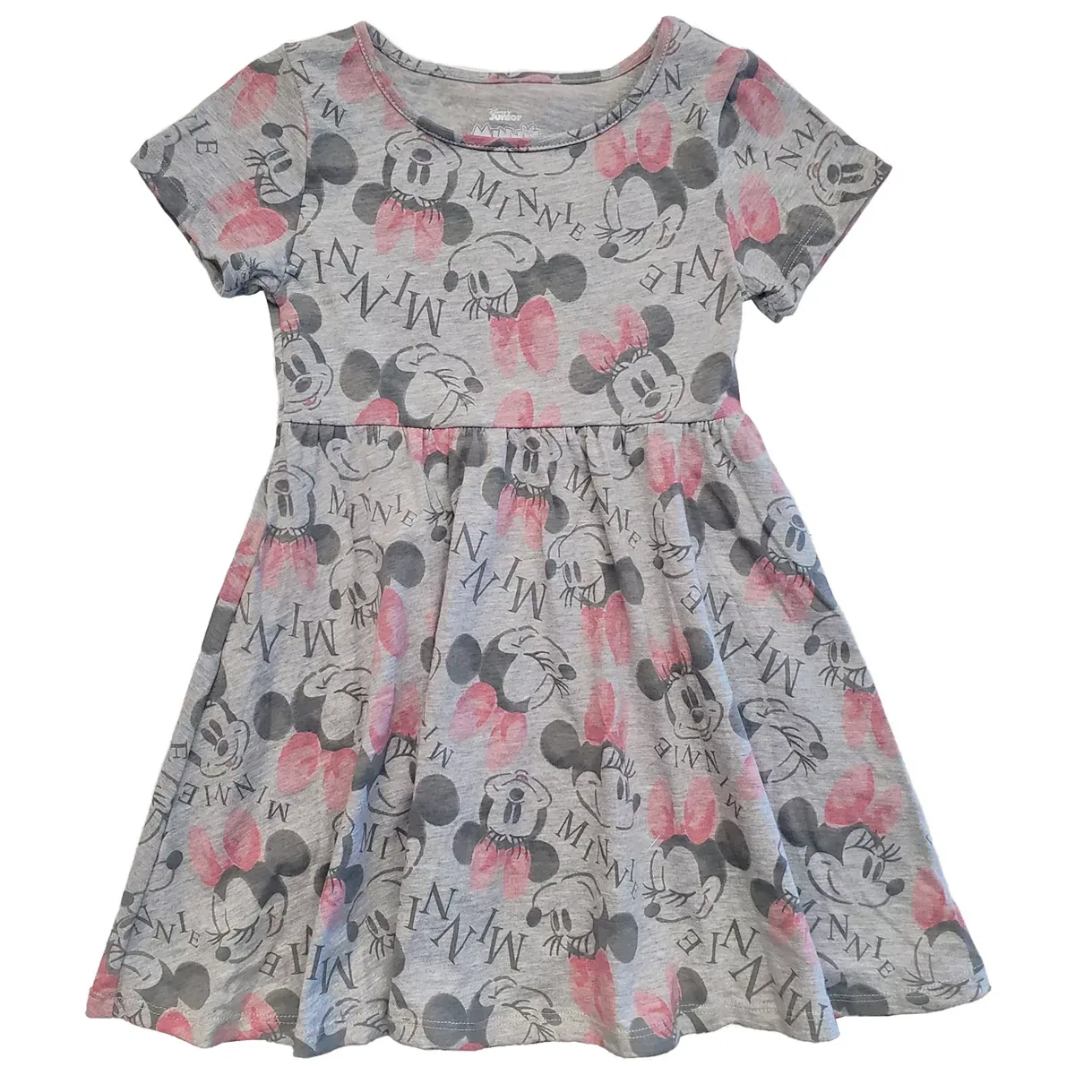 Детское платье для девочек с принтом Minnie Mouse Pink Bow Allover Print Mickey Mouse & Friends, Heather