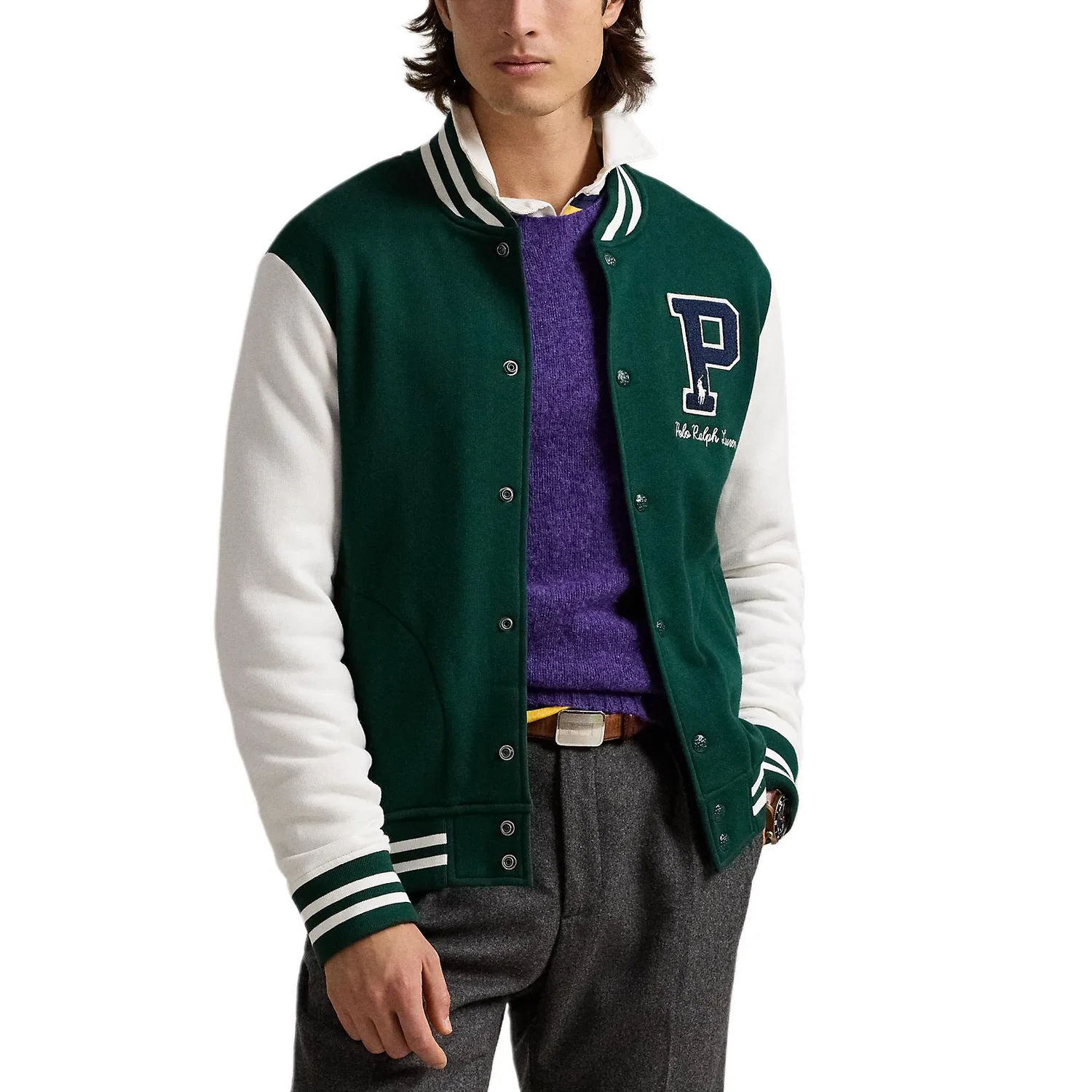 Мужская бейсбольная куртка Polo Ralph Lauren, Green Multicolor — фото 3