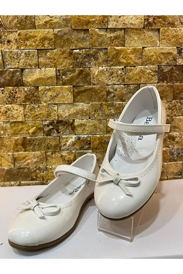 Детские балетки для девочек из искусственной кожи Baba, White Rugan
