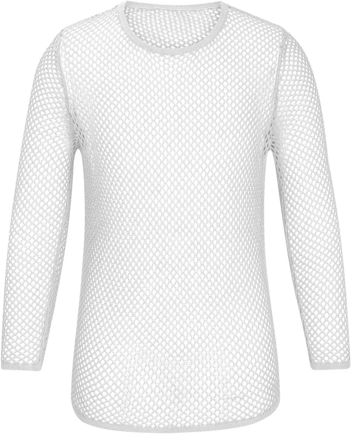 Мужская сетчатая футболка с круглым вырезом оверсайз, White — фото 3