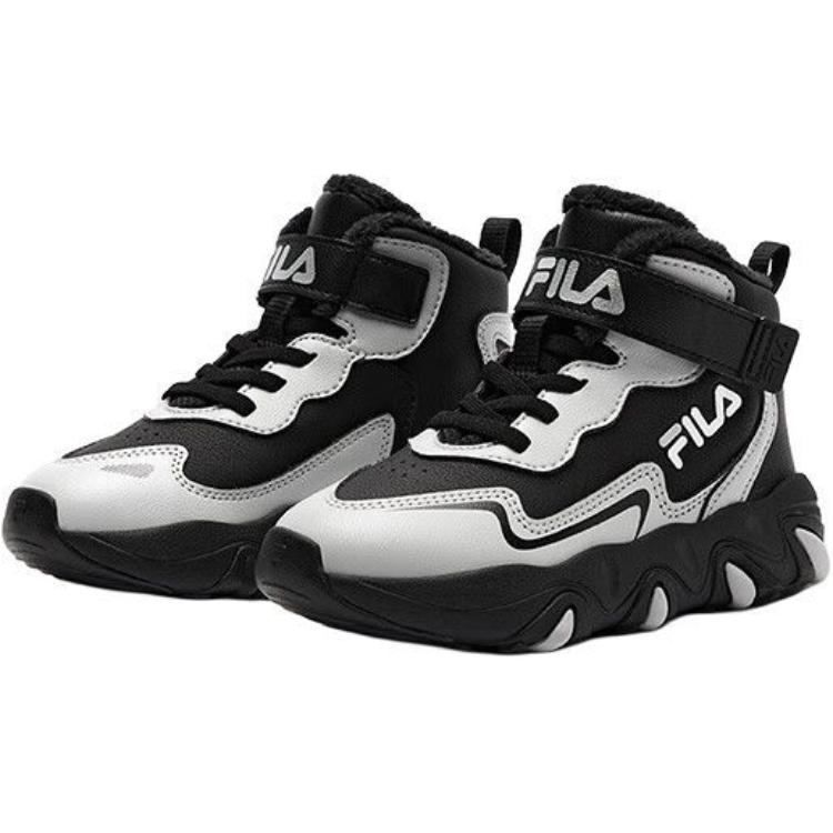 FILA KIDS Нескользящие теплые высокие детские ботинки, цвет черный серый — фото 3