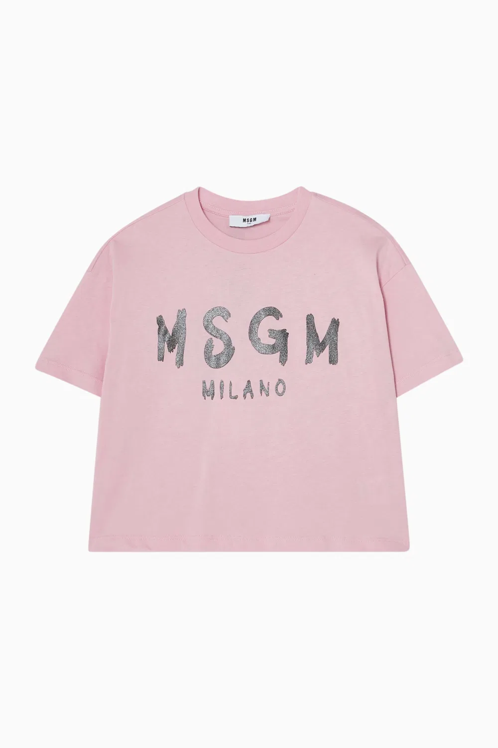 Футболка с логотипом хлопковая MSGM, розовый