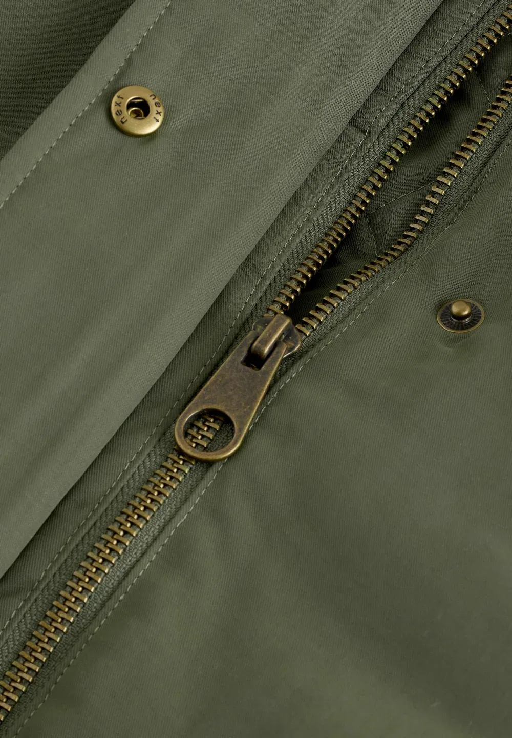 Водоотталкивающая стеганая зимняя куртка Next, Khaki Green — фото 4