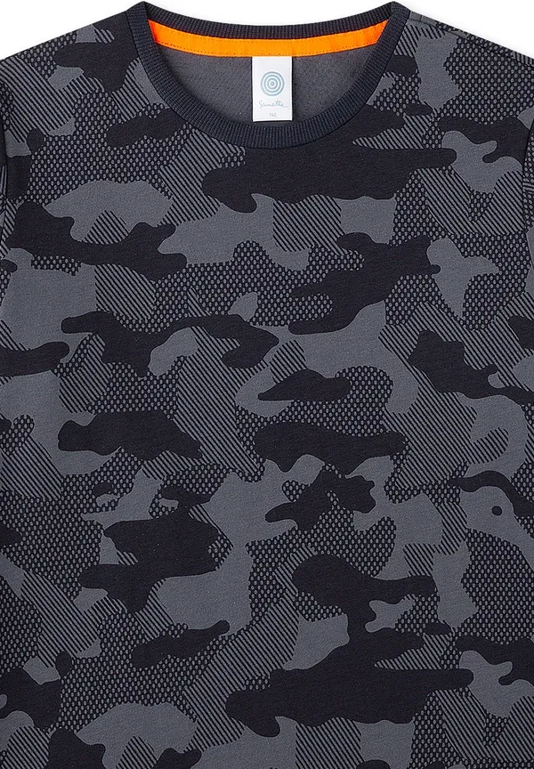 Комплект пижамный из хлопка Camouflage Sanetta, blau, синий — фото 3