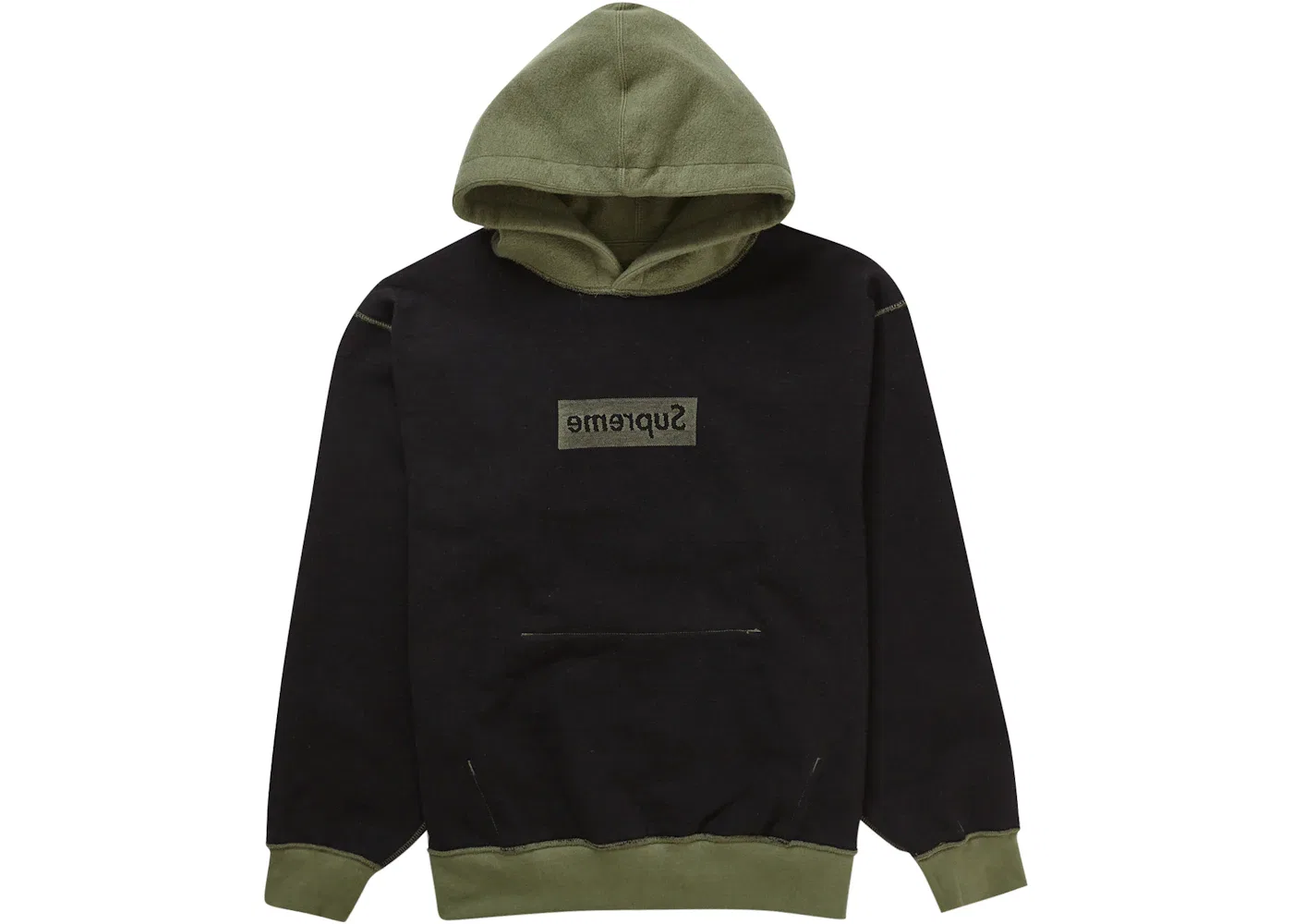 Мужской худи с принтом Supreme Inside Out Box Logo Supreme, Light Olive — фото 2