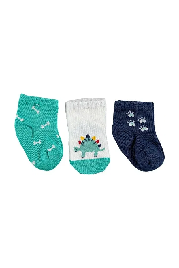 Детские носки с принтом Baby Triple Dino Paw Socket Step, Colored