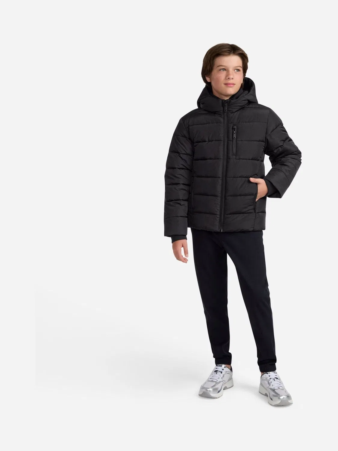Пуховик средней толщины Abercrombie & Fitch, черный