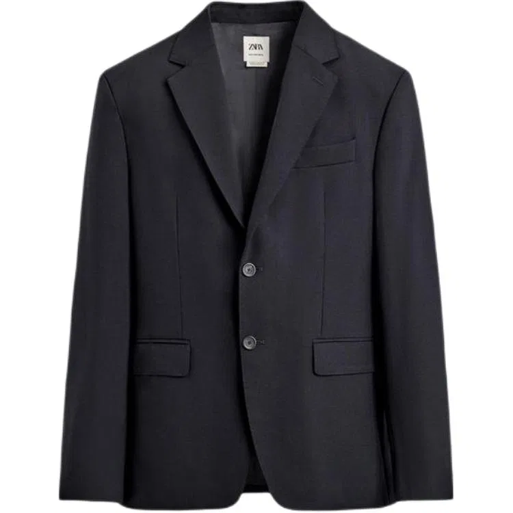 Мужской деловой костюм с лацканами Navy Blue ZARA, Цвет Navy Blue
