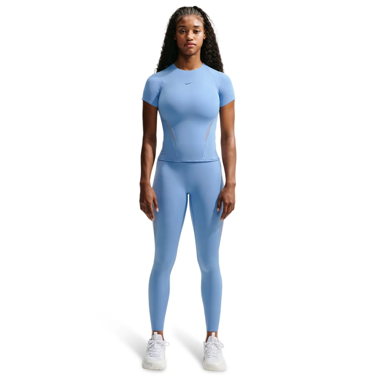 Женская футболка с длинным рукавом Nike Dri-FIT Universal SS Mesh Top, Work Blue/Chambray/New Slate — фото 4