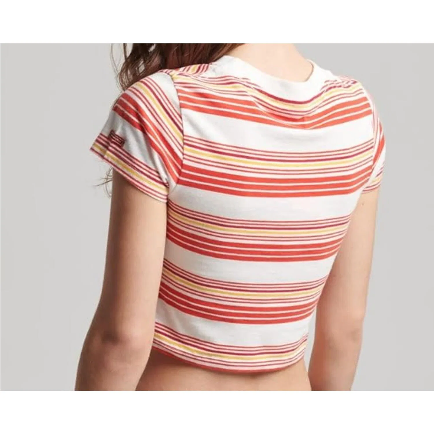 Женская хлопковая футболка-кроп Superdry Vintage Crop, Weiss — фото 2
