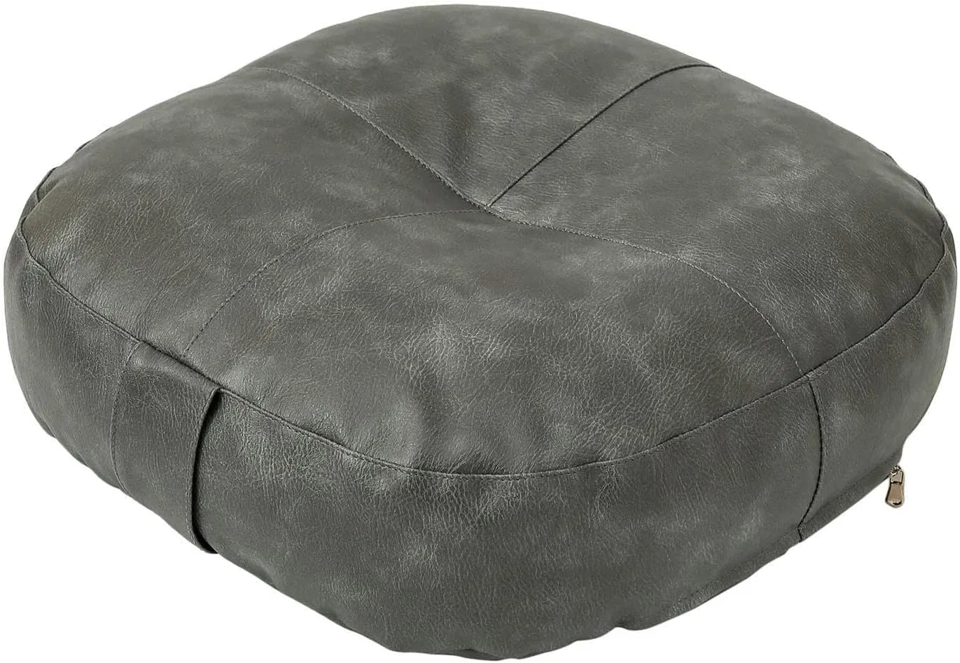 Медитационная подушка круглая, PU кожа, QUXVUIS, 40x10 см, Grau — фото 2
