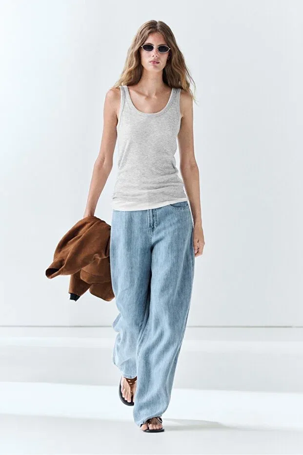 Женская майка без рукавов Massimo Dutti, Gray