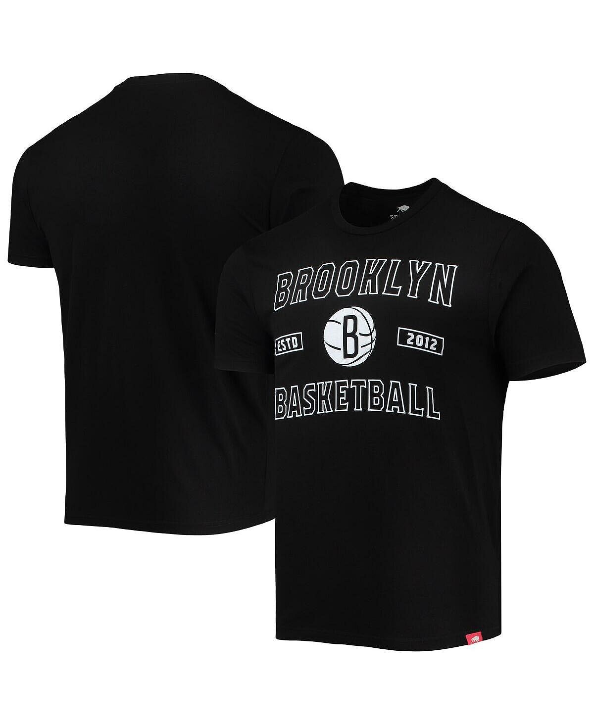 

Мужская черная футболка brooklyn nets tri-blend Sportiqe, черный