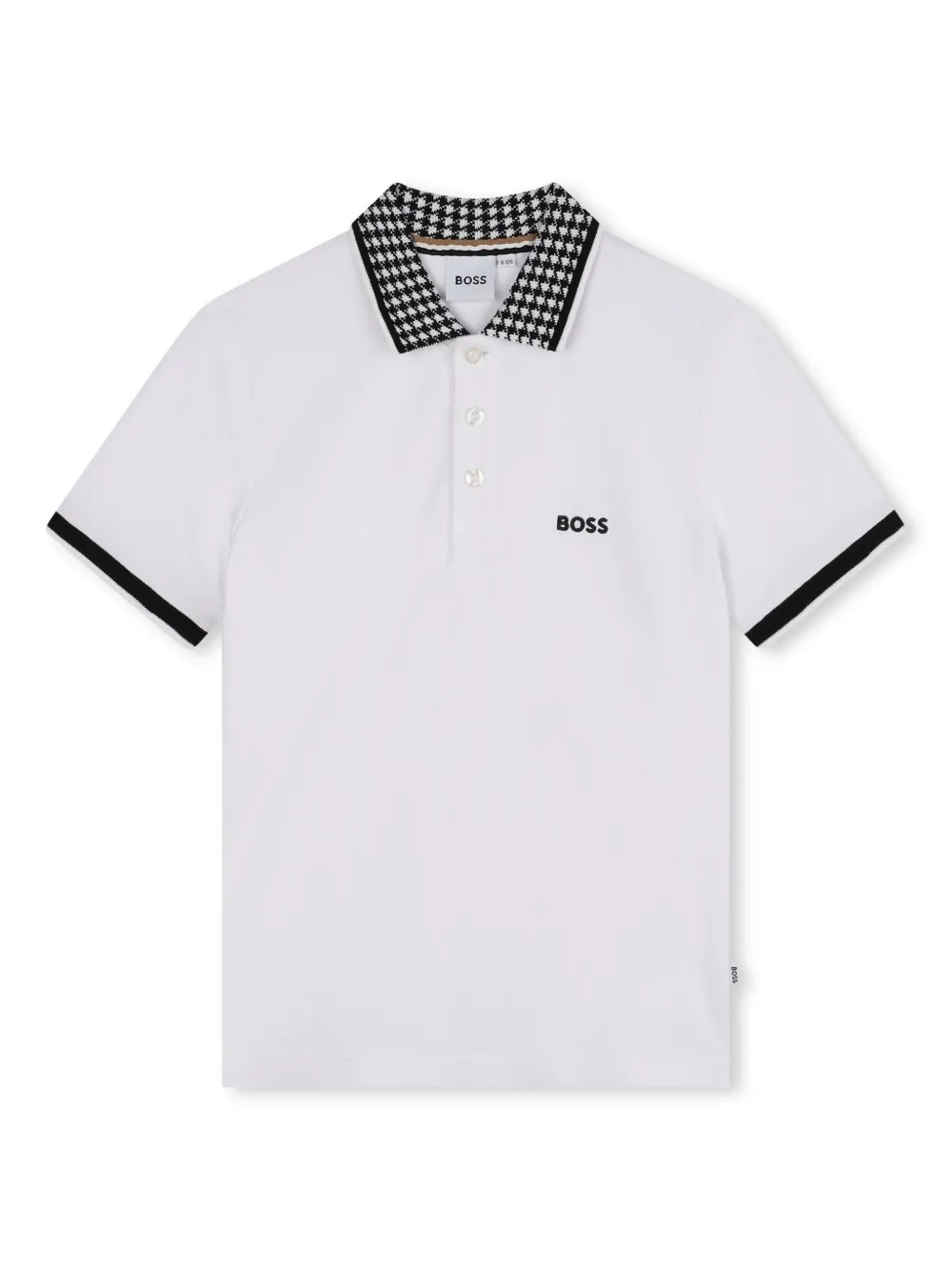 

Рубашка поло в ломаную клетку BOSS Kidswear, белый