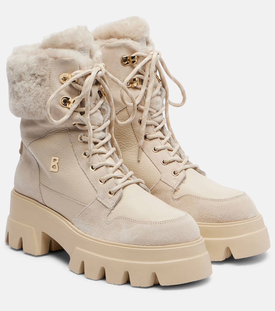 Сапоги-мартинги Sapporo из замши и кожи Bogner, Off White