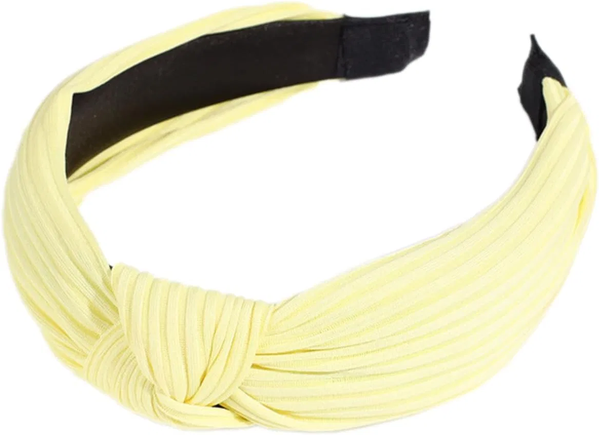 Женский тканевый ободок с узлом, светло-желтый Blausky, Light Yellow