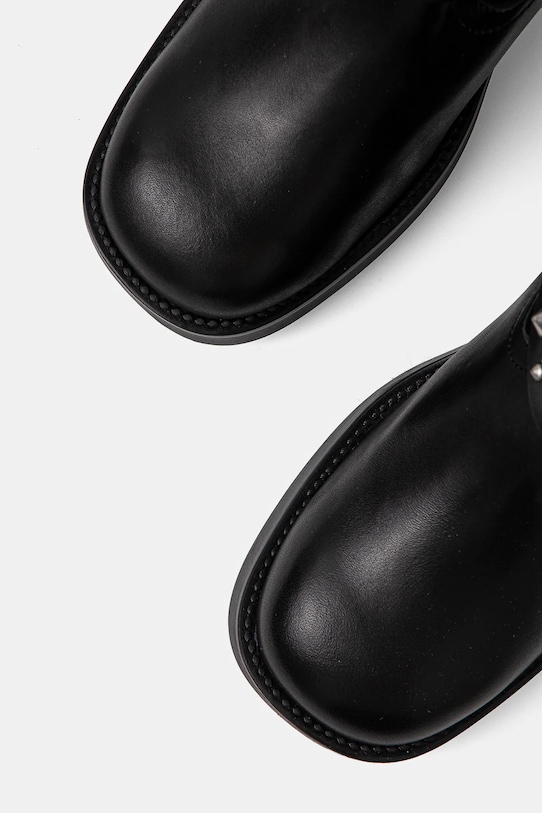 Женские сапоги Steve Madden Brenna кожаные в байкерском стиле, черный — фото 4