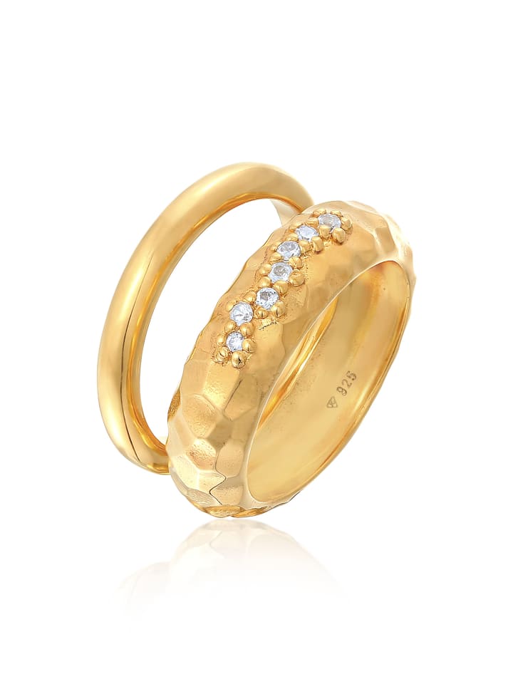 

Elli Кольцо из серебра 925 пробы в золотой оправе