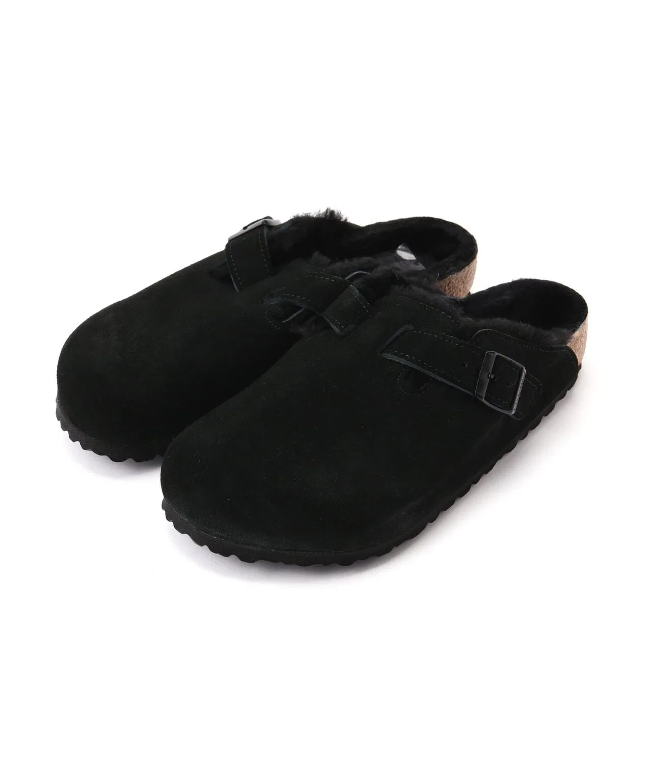 Унисекс сабо из замши Birkenstock Boston Shearling бежевые — фото 4