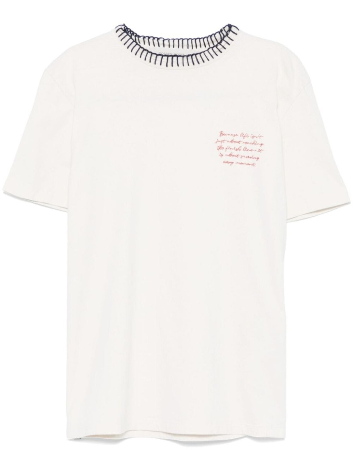 

Golden Goose футболка с вышитым текстом, нейтральный цвет