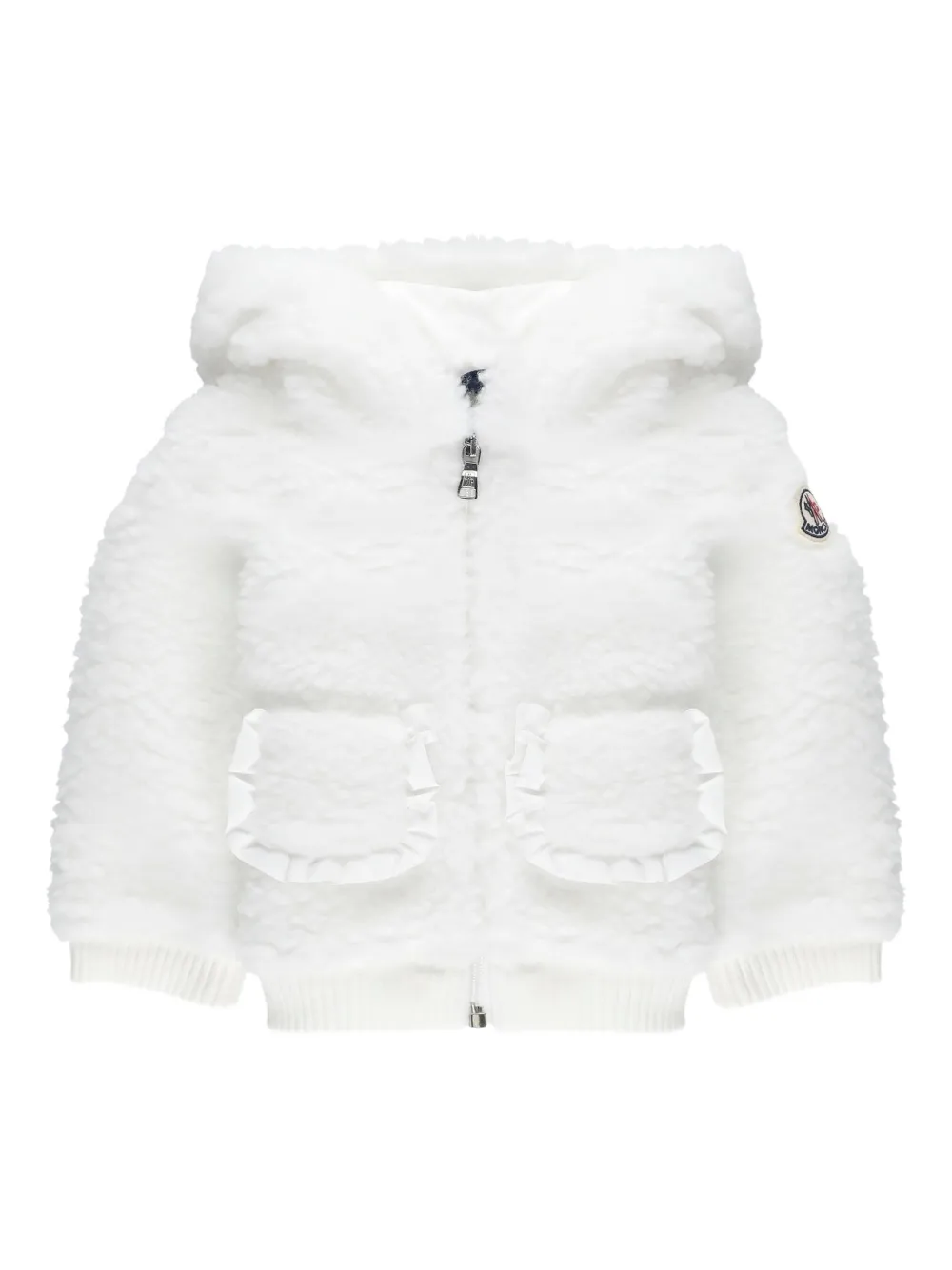 

Толстовка с капюшоном и карманами-оборками Moncler Enfant, белый