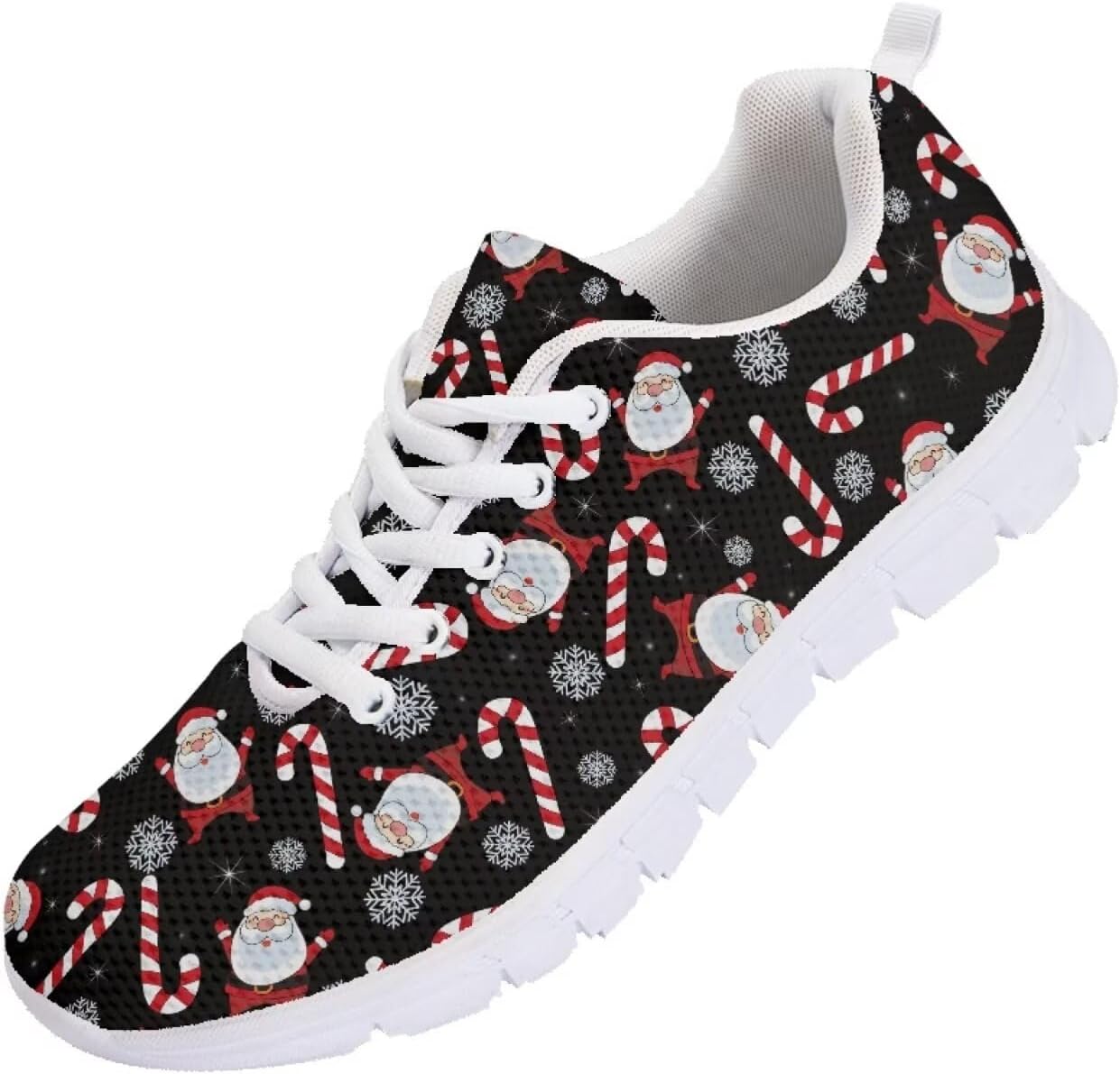 

Легкие кроссовки POLERO для женщин, повседневные дышащие сетчатые кроссовки для бега и тренировок, простые, с ярким рисунком панд, Xmas Santa Candy Snowflake