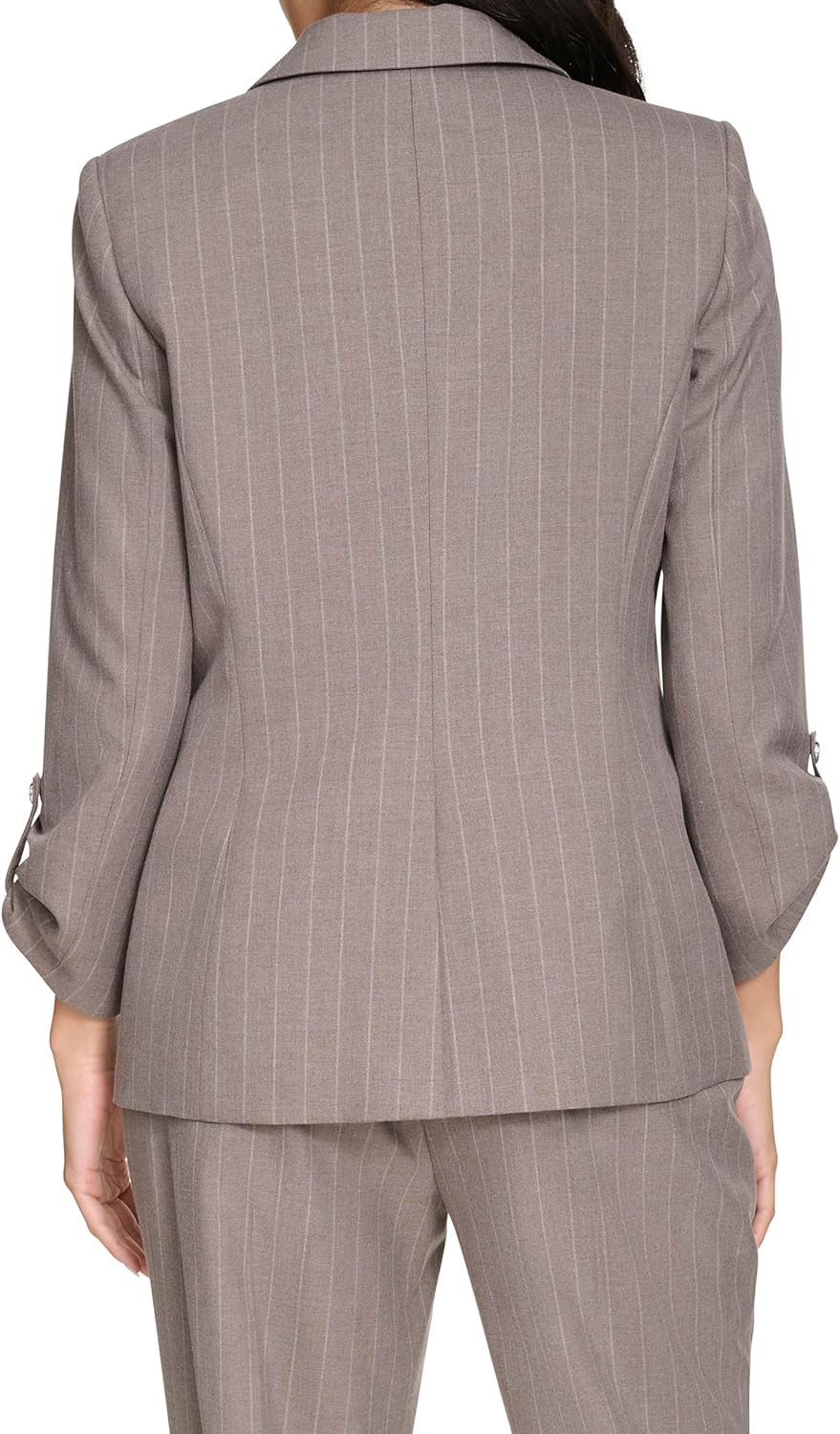 Женский блейзер Calvin Klein на одной пуговице с рукавами 3/4 и сборками, Oyster Multi — фото 4