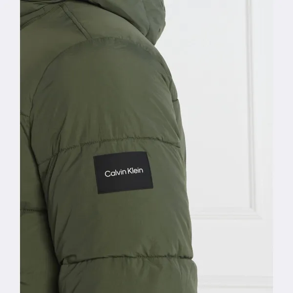 Мятый пуховик стандартного кроя Calvin Klein, хаки — фото 4