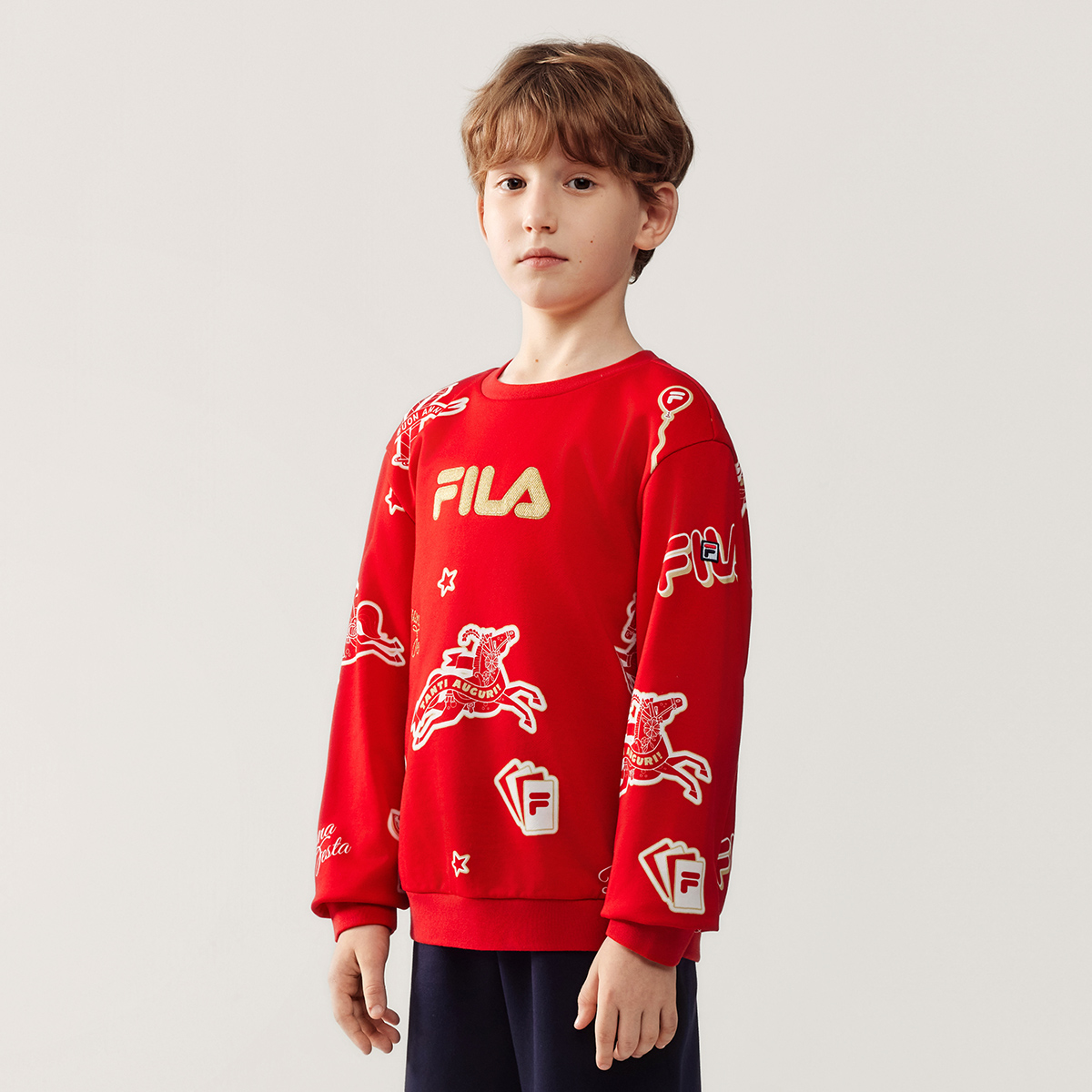 Толстовки с круглым вырезом, средней толщины Fila Kids, all over print — фото 4