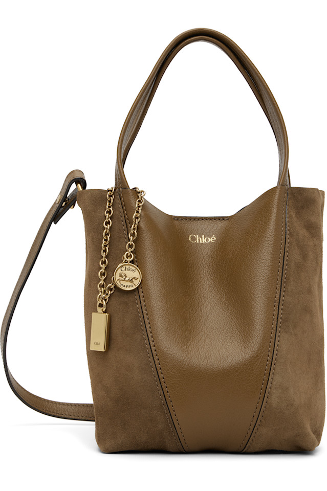 

Chloé Маленькая коричневая сумка-тоут "Chloé Spin"