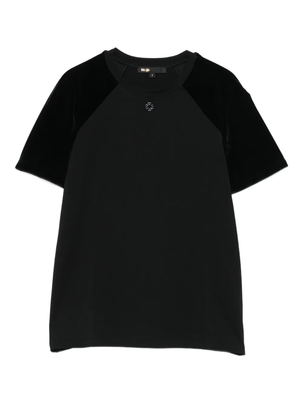 

Футболка с бархатной вставкой Maje, зеленый