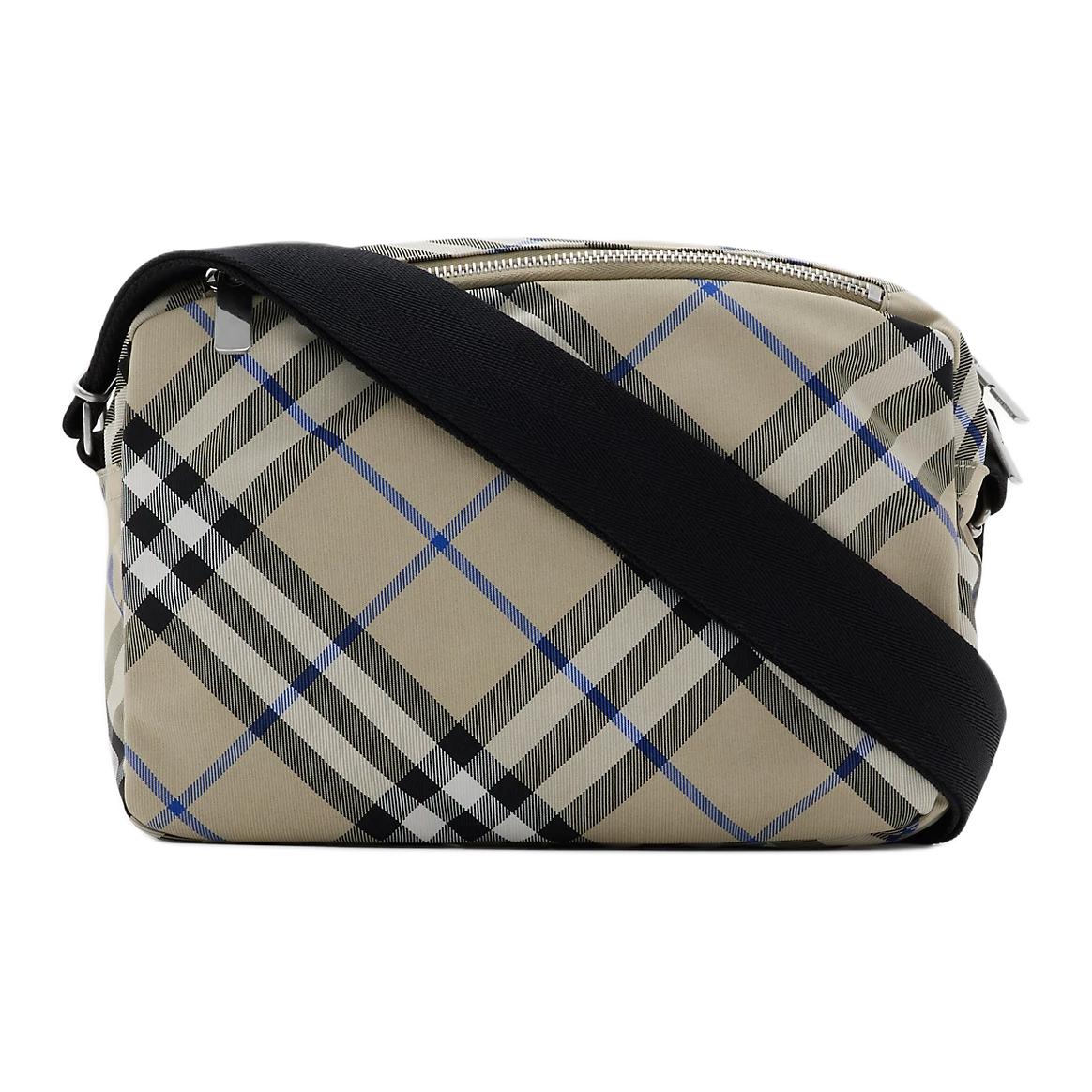 Клетчатая Плетёная Сумка Через Плечо Мужская Мохово-Зелёная Burberry — фото 3