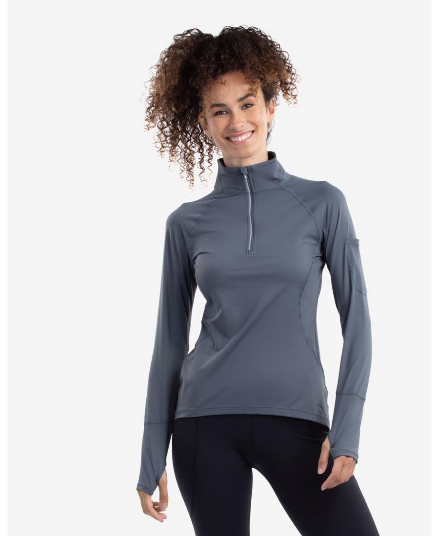 

Женская солнцезащитная блузка с застежкой-молнией и защитой от солнца UPF 50+ BloqUV, Smoke