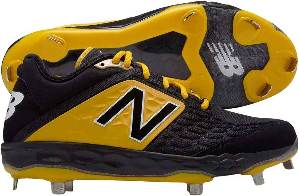 Мужские бейсбольные кроссовки New Balance 3000v4, черный/желтый — фото 2