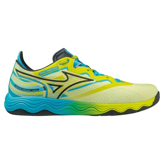 Унисекс кроссовки для настольного тенниса «Wave Medal NEO» от Mizuno, Yellow X Light Blue (01) — фото 2