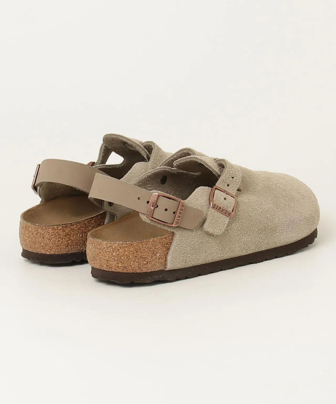 Мужские замшевые сандалии Birkenstock Tokio с ремешком бежевые — фото 2