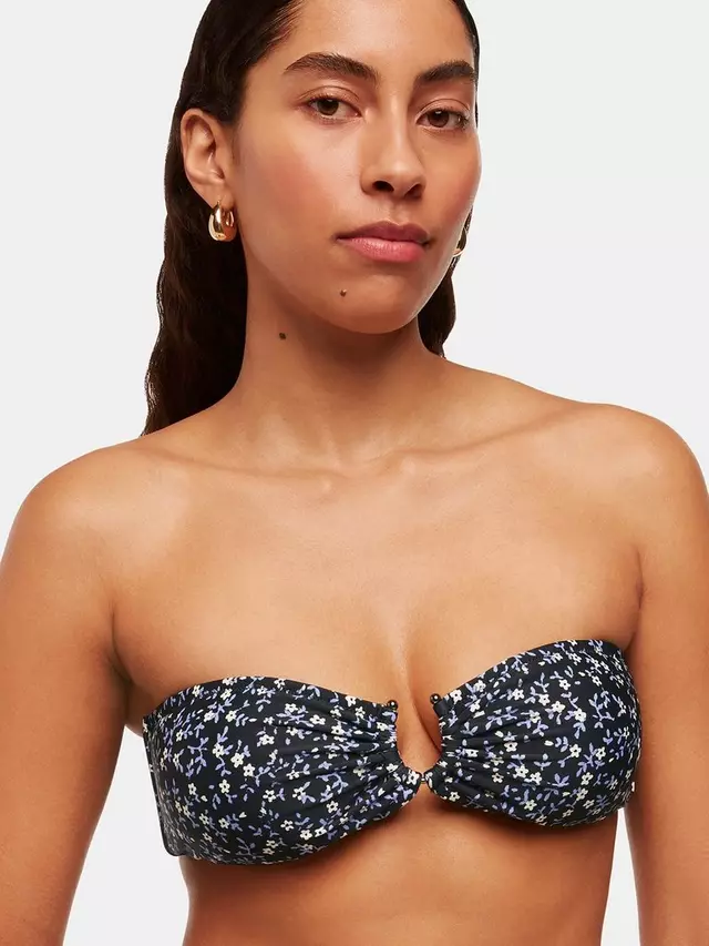 

Топ бикини Whistles Forget Me Not Bandeau, цвет black/multi
