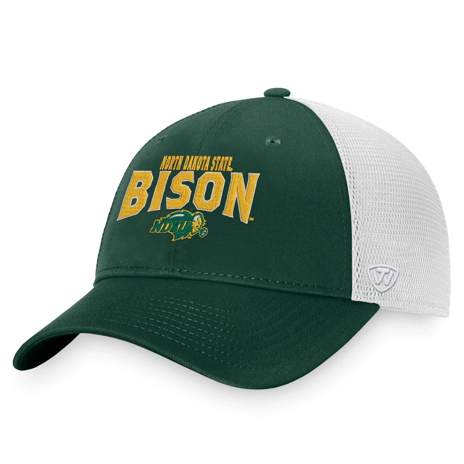 

Мужская зелено-белая кепка Top of the World NDSU Bison Breakout Trucker Snapback