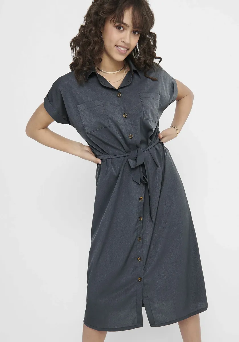 

Платье-рубашка ONLY "ONLHANNOVER S/S SHIRT DRESS NOOS WVN", цвет India Ink