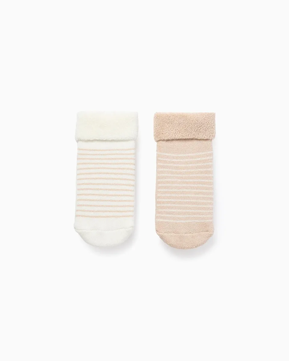 

Набор из 2 противоскользящих полосатых носочков для малышей Zippy, многоцветный