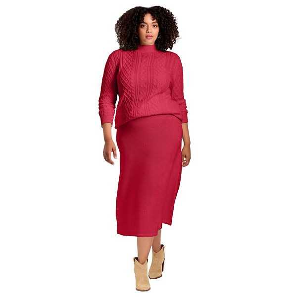 

Женская юбка-свитер миди A-line plus size Avenue, Vibrant Red
