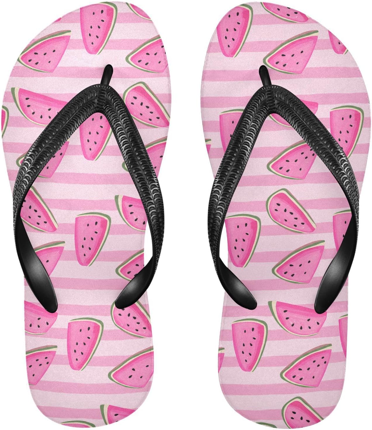 

Летние пляжные шлепанцы Watermelon с розовыми полосками для женщин и мужчин, для душа Kfbe