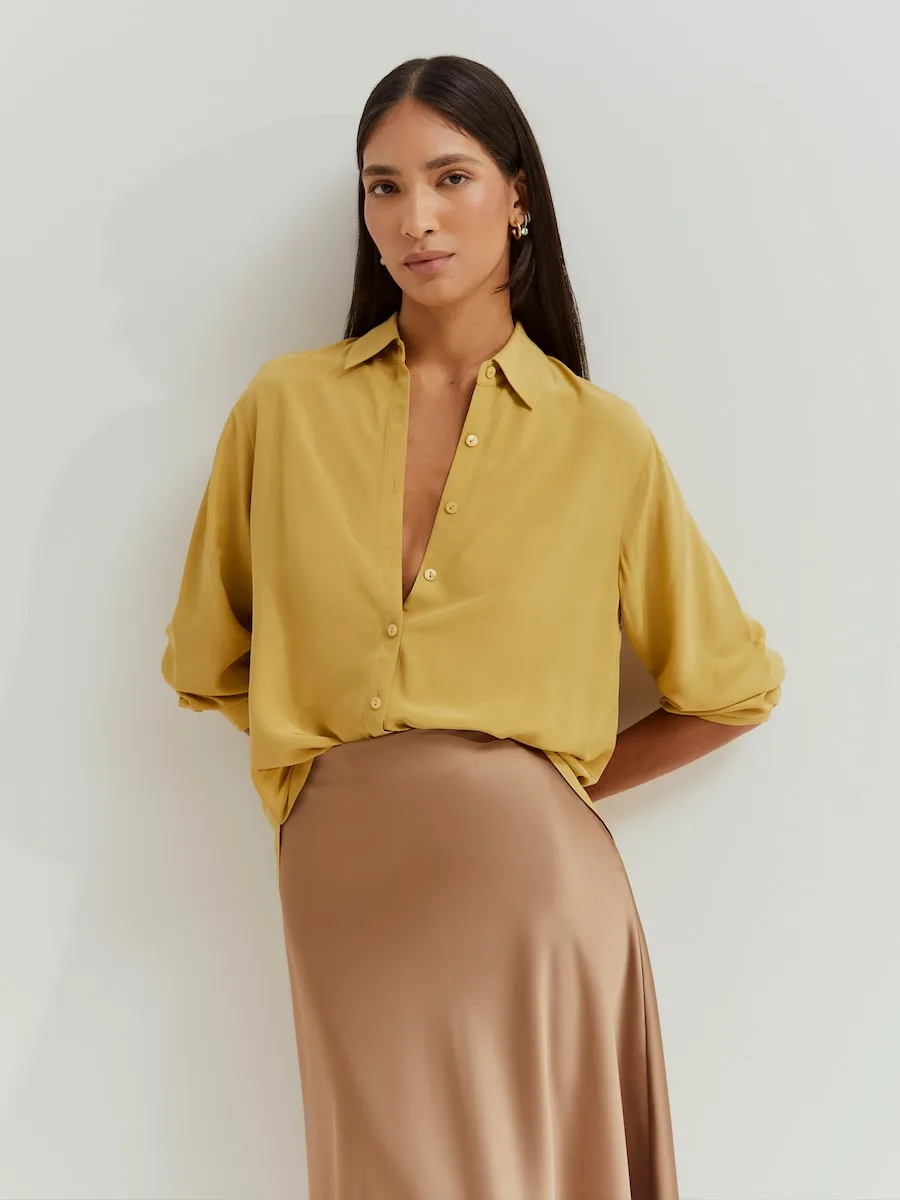 

Женская рубашка из желтого вискозного материала Lion of Porches