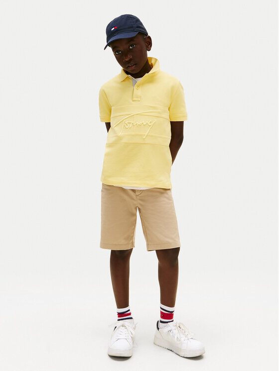 Рубашка поло стандартный крой Flag KB0KB09714 Tommy Hilfiger, желтый — фото 3
