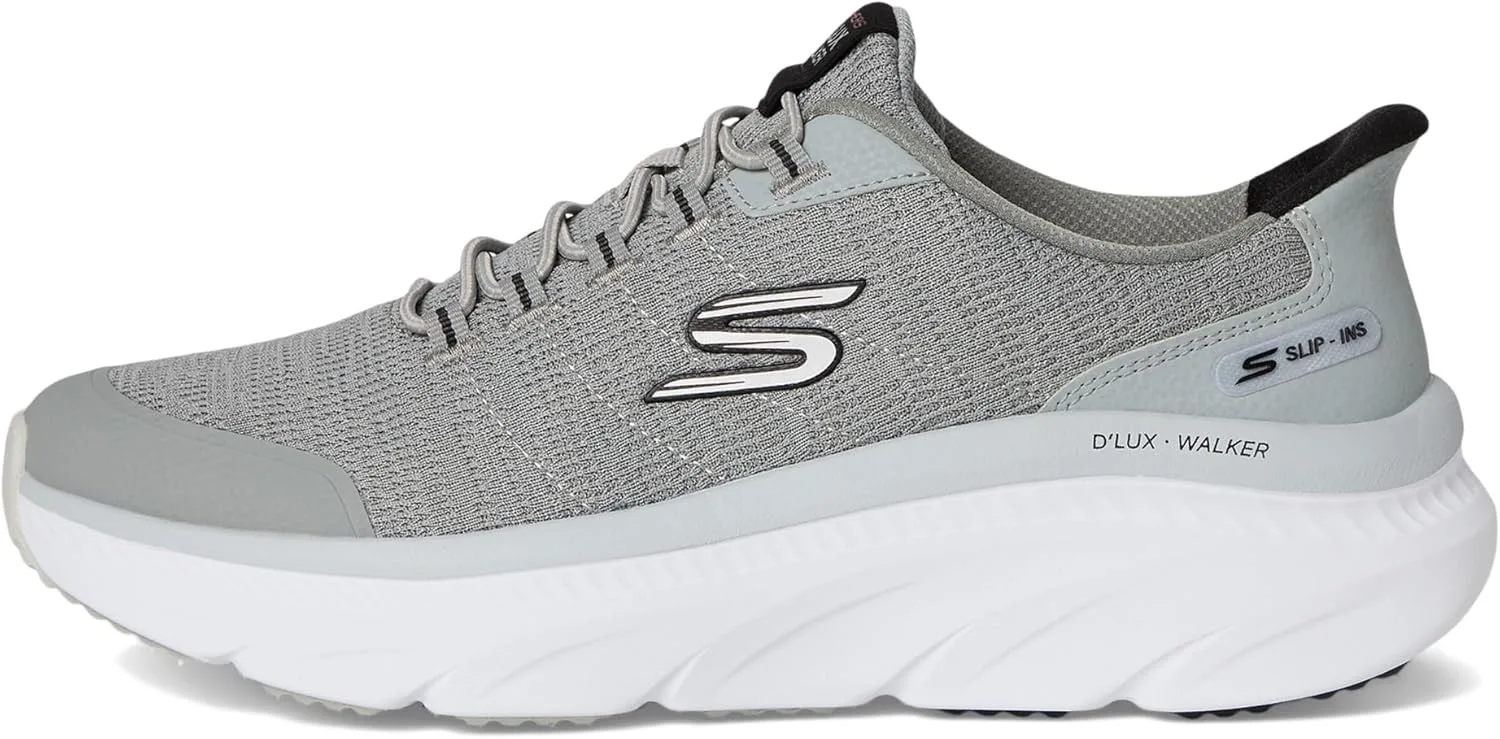Мужские слипоны Skechers D'lux Walker 3.0 Drevven, черный/серый — фото 4